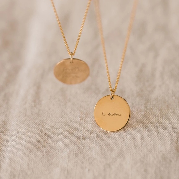 “I Am” Minimalist Mantra Dainty Gold/Silver Self-Love Gift Charm PendantNecklace - Picture 2 of 12
